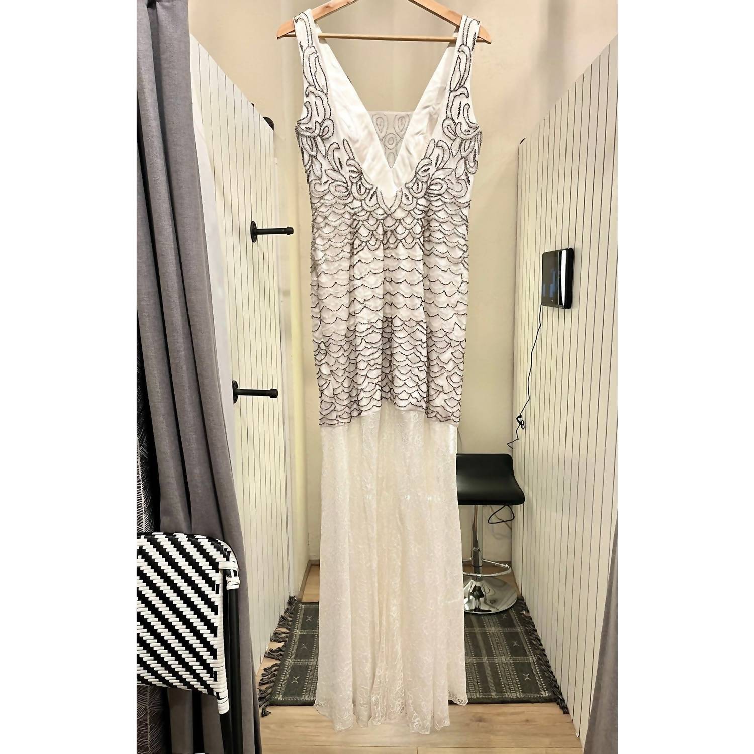 Femm - Women's Lace And Beaded Maxi Dress