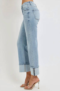 Risen - Jamie High Rise Straight Wide Cuff Jeans
