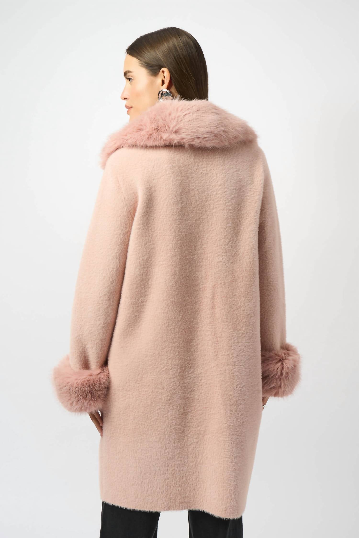 Joseph Ribkoff - Feather Yarn Faux Fur Coat