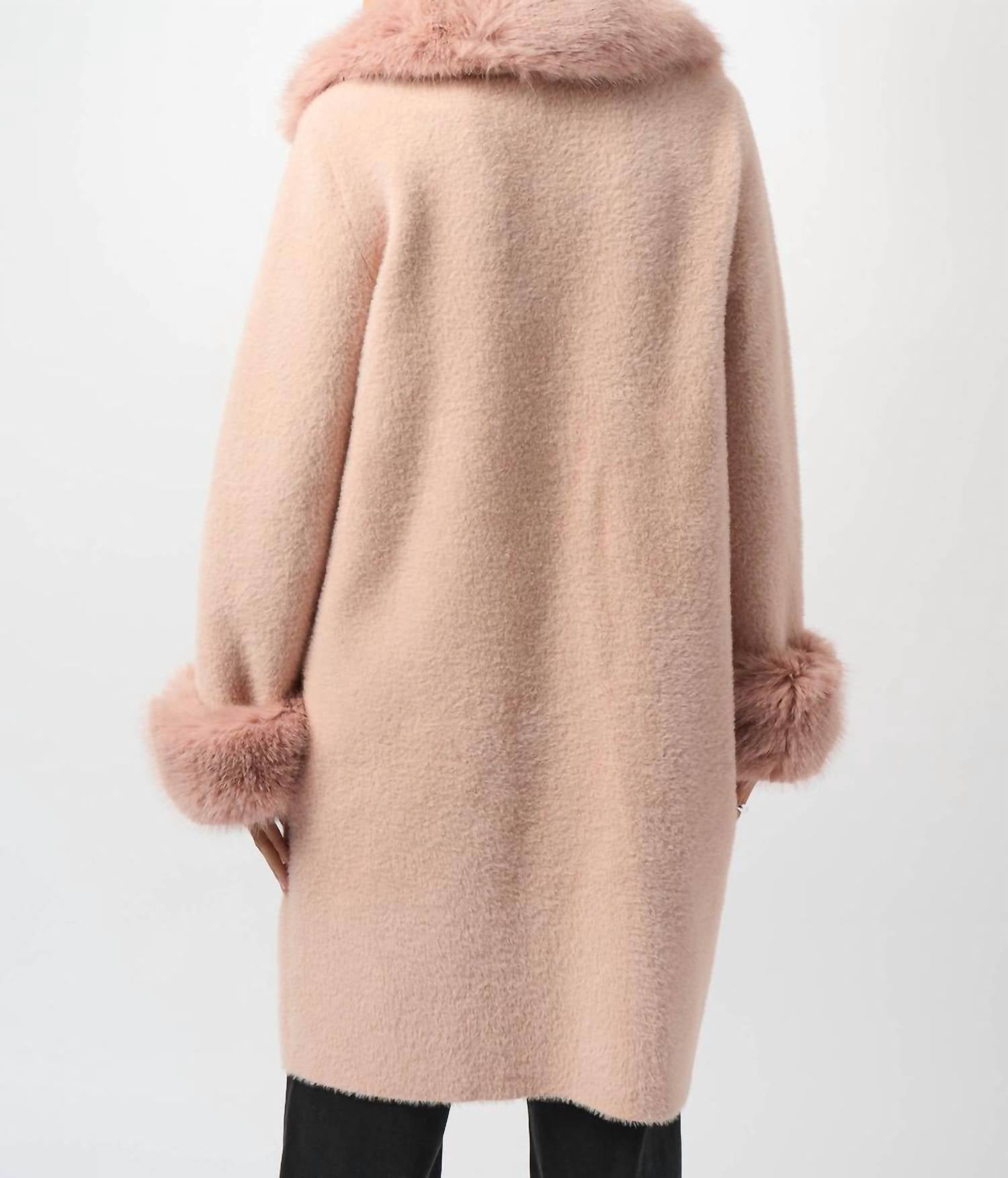 Joseph Ribkoff - Feather Yarn Faux Fur Coat