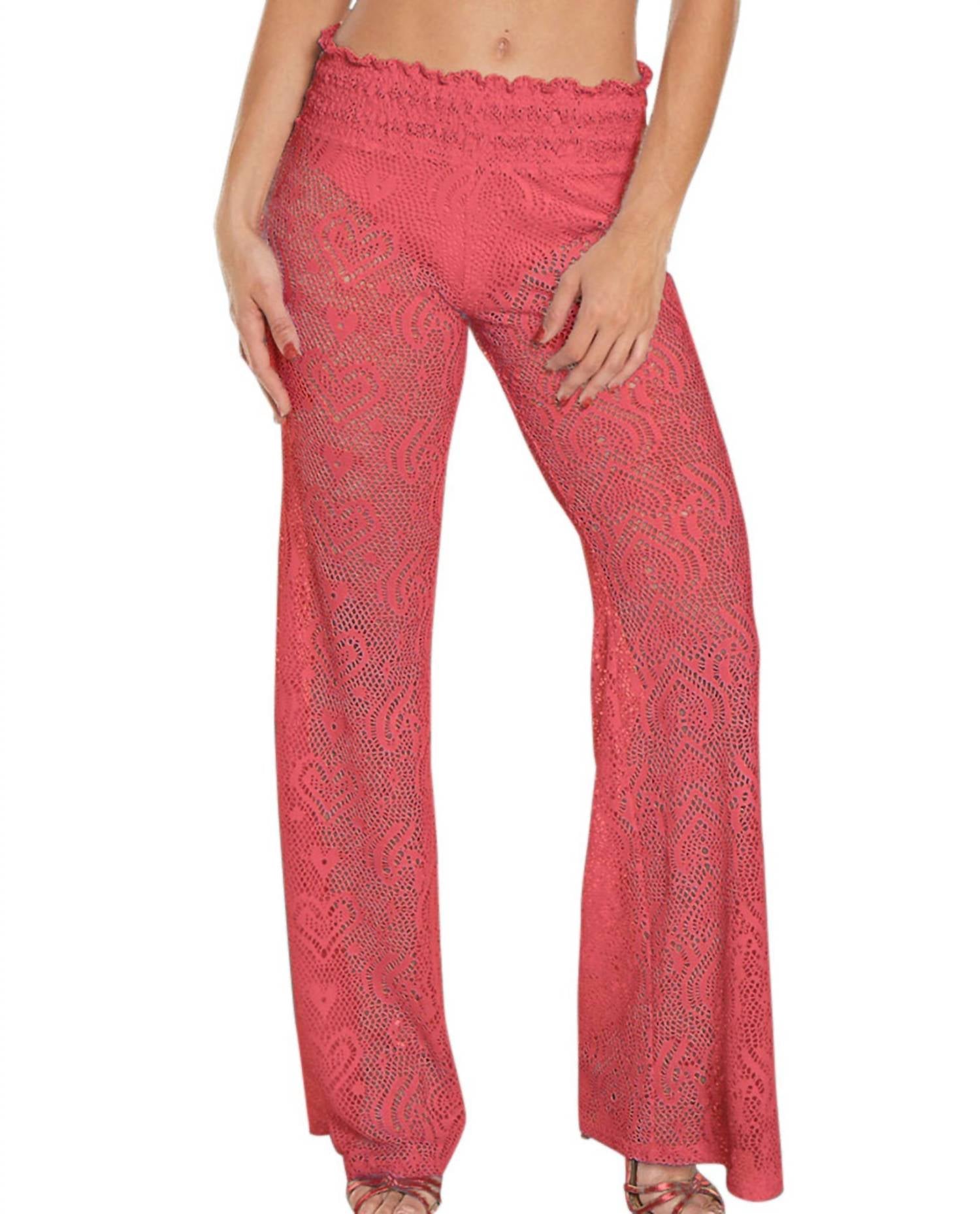 Beach Habitat - Heart Crochet Smocked Beach Pants