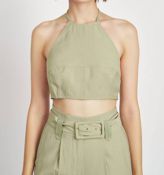 En Saison - Aubin Cropped Halter Top