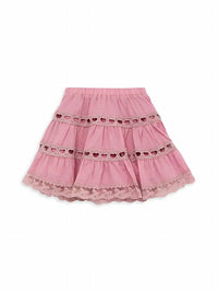 Theme - Girls Ballet Sofia Heart Bow Lace Mini Skirt