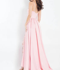Rachel Allan - Stretch Satin Gown With Beaded Pants