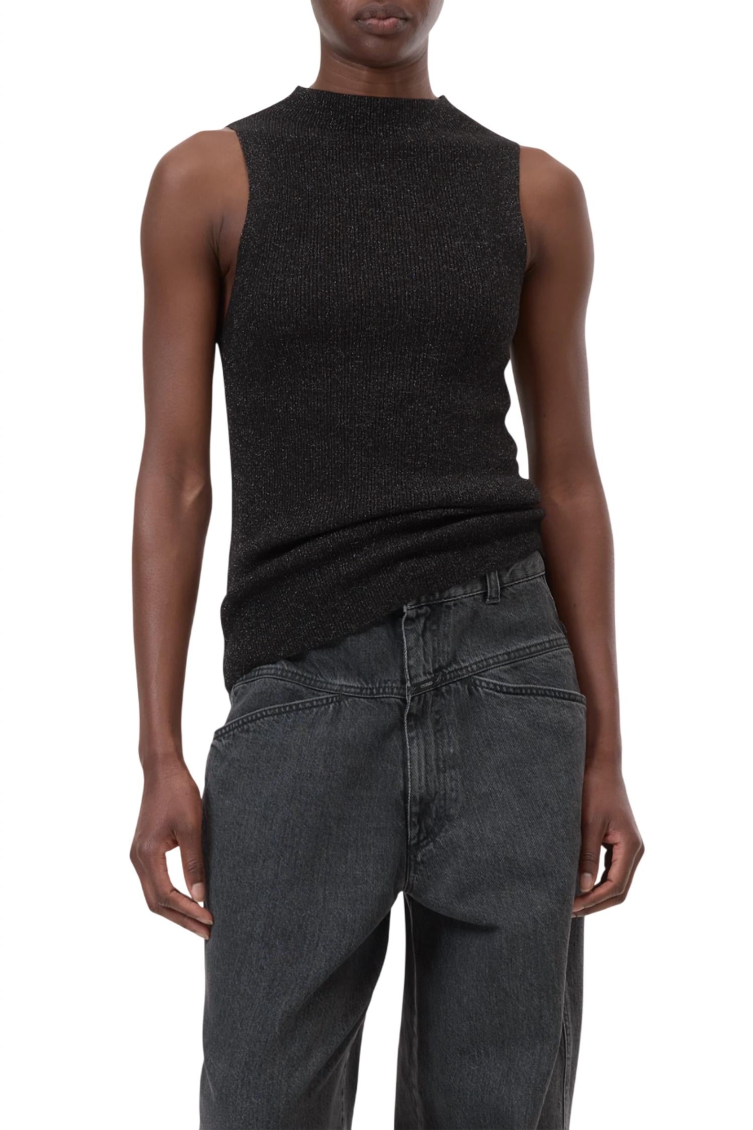 Closed - Sleeveless Lurex Top