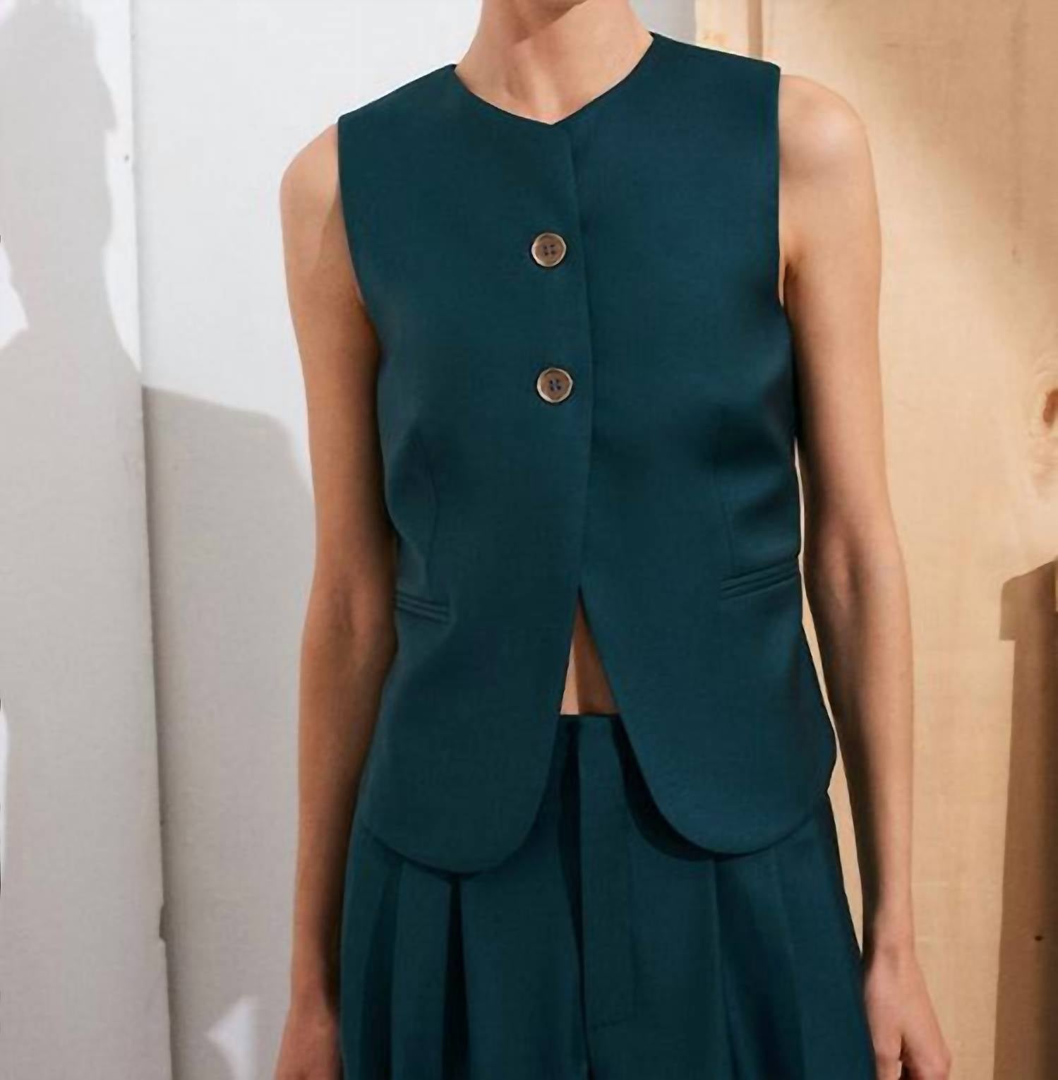 Acaria Studio Lunar Sleeveless Vest in green - women's blouse