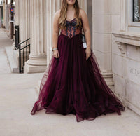 La Femme Women's Prom Dress in dark berry - women's dress - alternate view