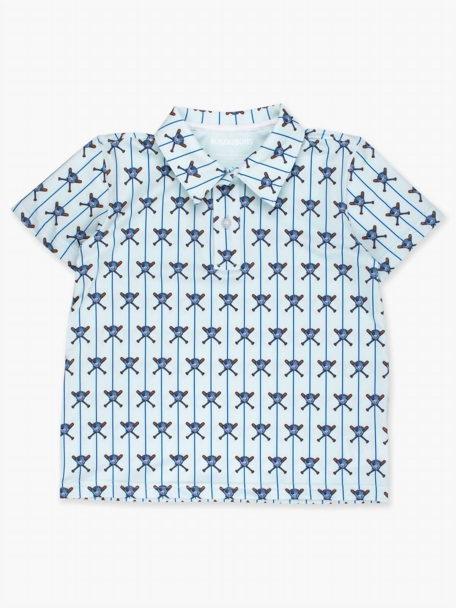 Rufflebutts - Batter Up Baseball Knit Short Sleeve Polo