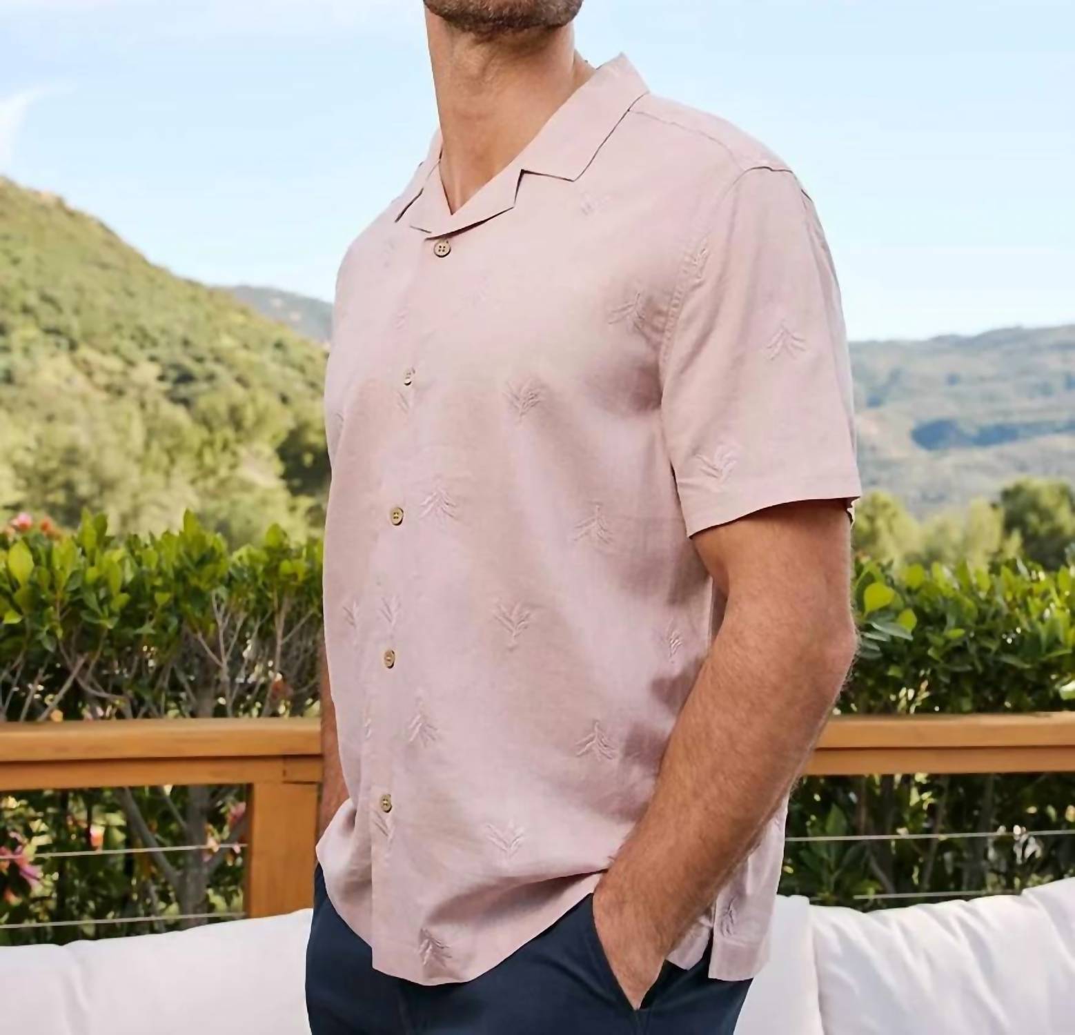 Fairfax & Favor - Men's Embroidered Cotton Short Sleeve Shirt
