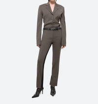 HELMUT LANG Combo Modest Suit Shirt in light brown melange - women's jacket - view 4