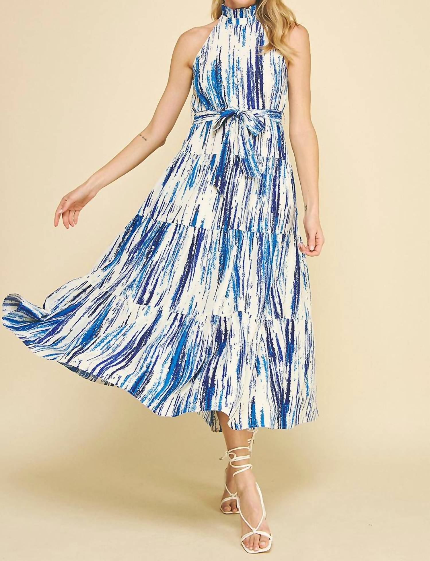 Pinch - Print Halter Neck Maxi Dress