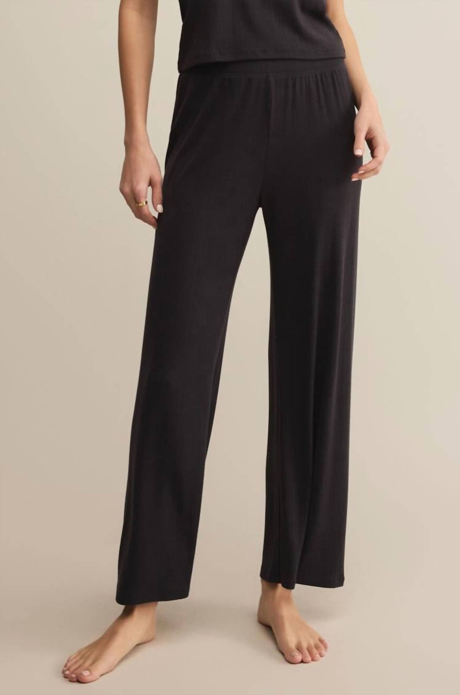 Z Supply Luxe Starry Eyed Pants in black sand - women's pants
