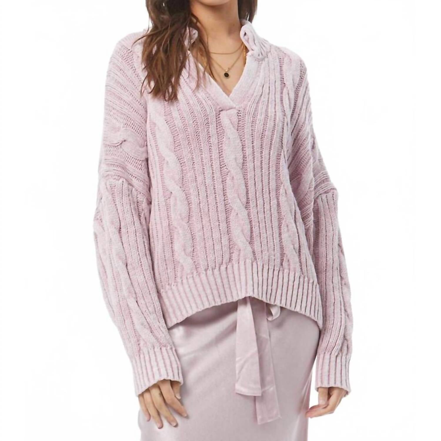young fabulous & broke Women's Auckland V-neck Sweater in antique violet mineral - women's cardigan