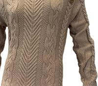 umgee Women's Grayson Sweater Dress in brown - women's dress - detail view