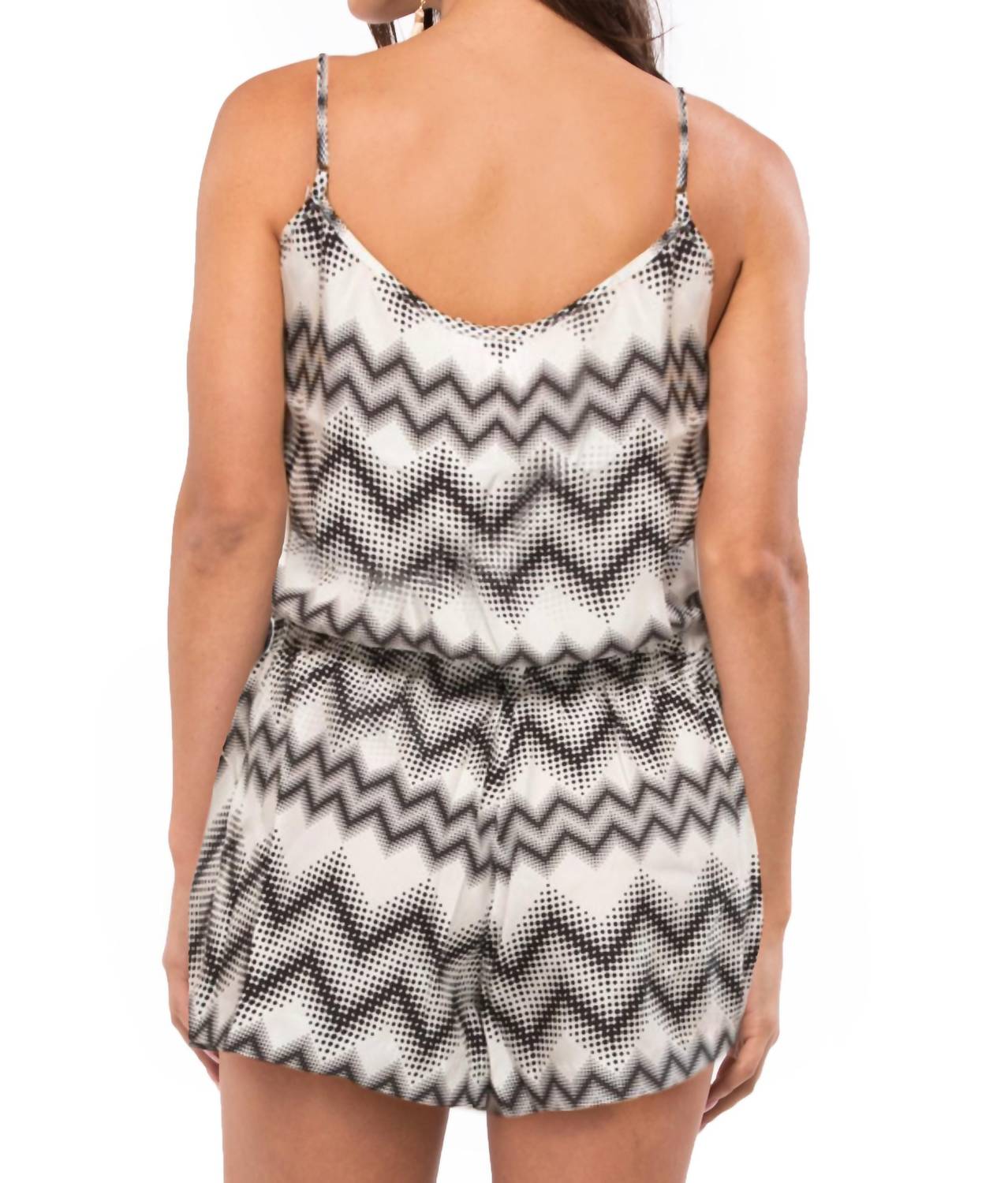 Parker - Abstract Chevron Print Pattern Romper