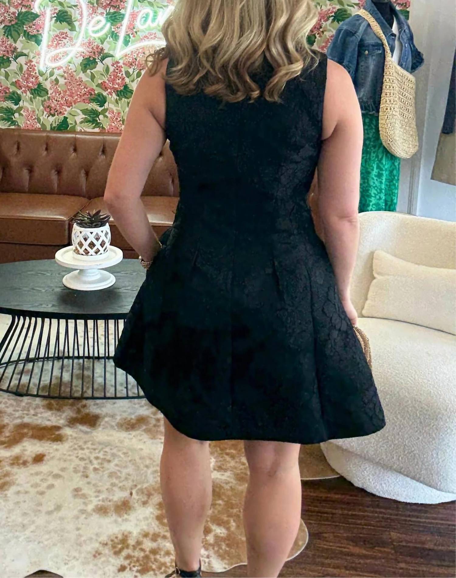 Entro - Floral Jacquard Mini Dress