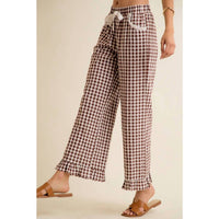 So Me - Gingham & Lace Ruffle Pant
