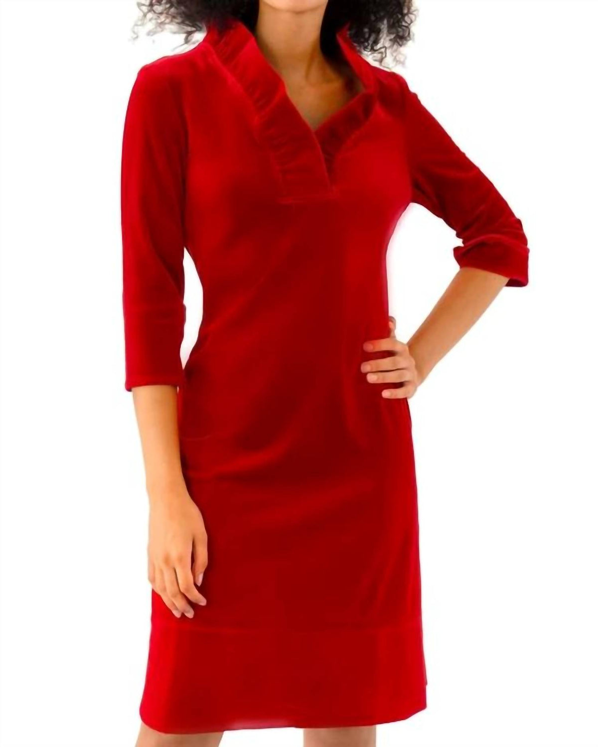 Gretchen Scott - Ruffle Neck Dress