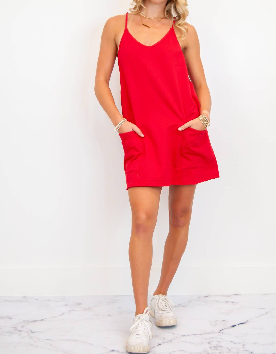 Listicle - V-neck Sporty Mini Dress