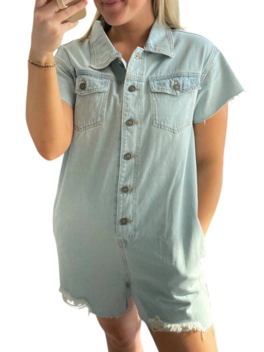 Wishlist - Distressed Denim Romper