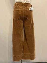 Risen - Women's High Rise Crop Wide Leg Corduroy Pants