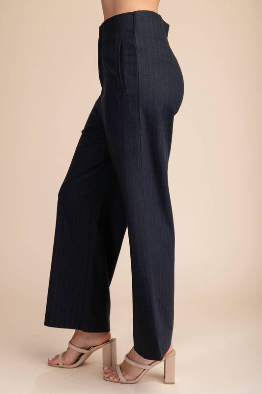 Glam - High Waist Side Pocket Stripe Pants