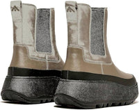 fitflop Women's F-mode Leather Lace-up Flatform Ankle Boots in minky grey - women's shoe - detail view