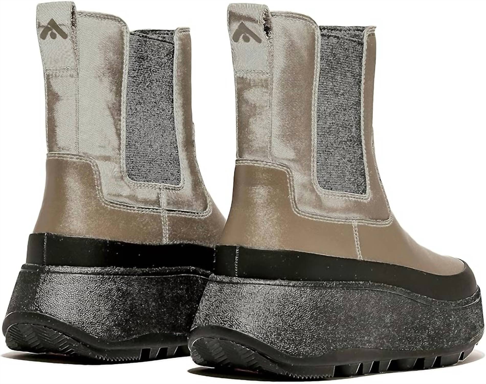 fitflop Women's F-mode Leather Lace-up Flatform Ankle Boots in minky grey - women's shoe - detail view