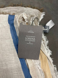 Lorena Antoniazzi - LINEN SCARF WITH STRIPES