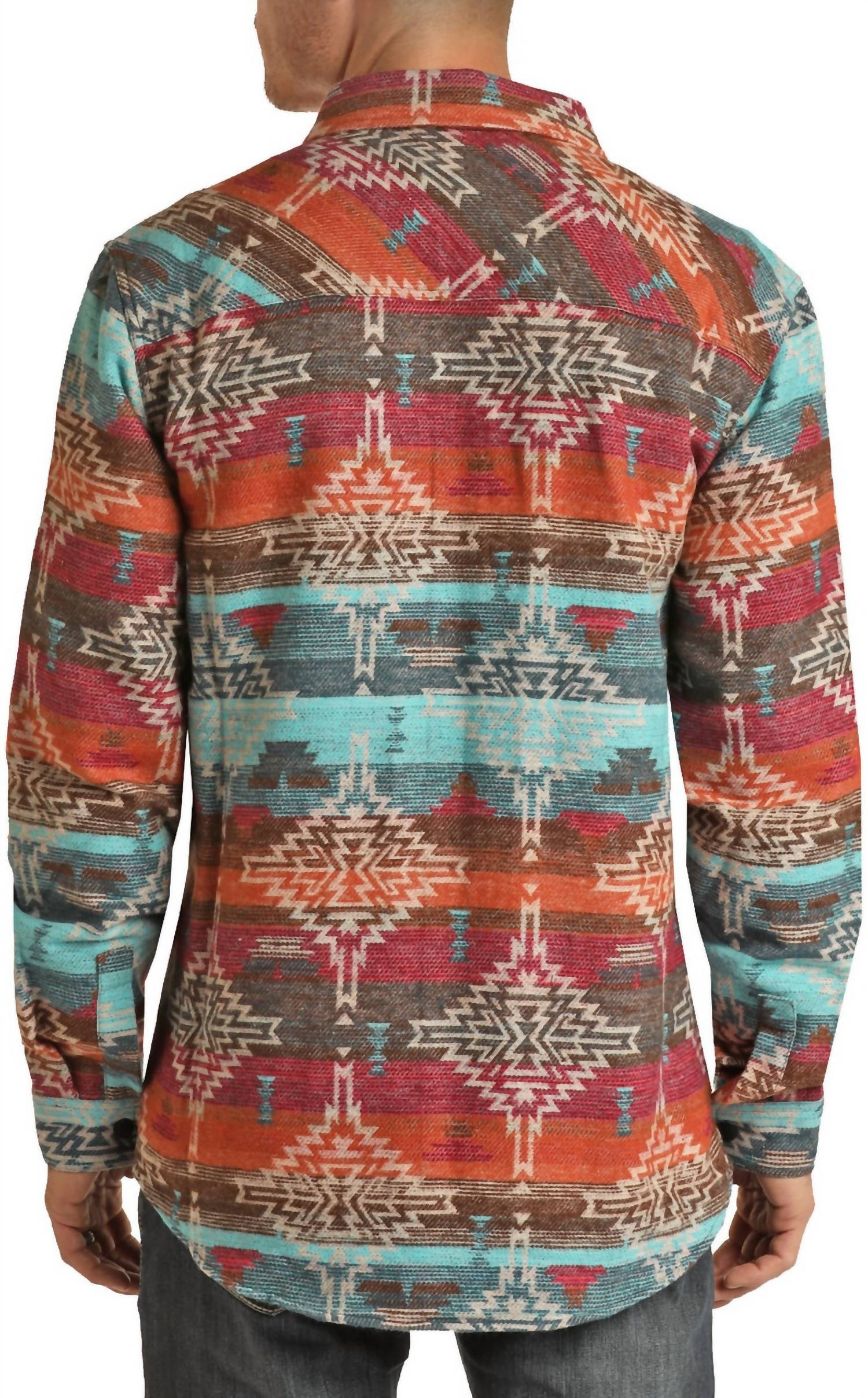 Rock & Roll Denim - Brushed Aztec Jacquard Shirt Jacket