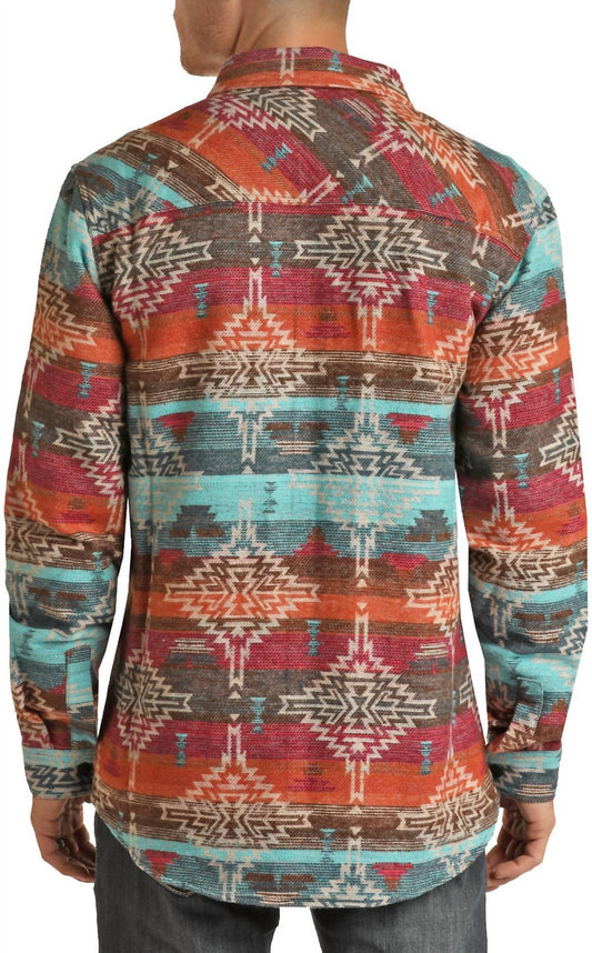 Rock & Roll Denim - Brushed Aztec Jacquard Shirt Jacket