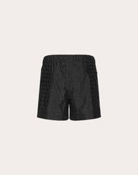 Valentino Garavani Men’s Toile Iconographe Nylon Swimsuit in black - men's swimwear - detail view
