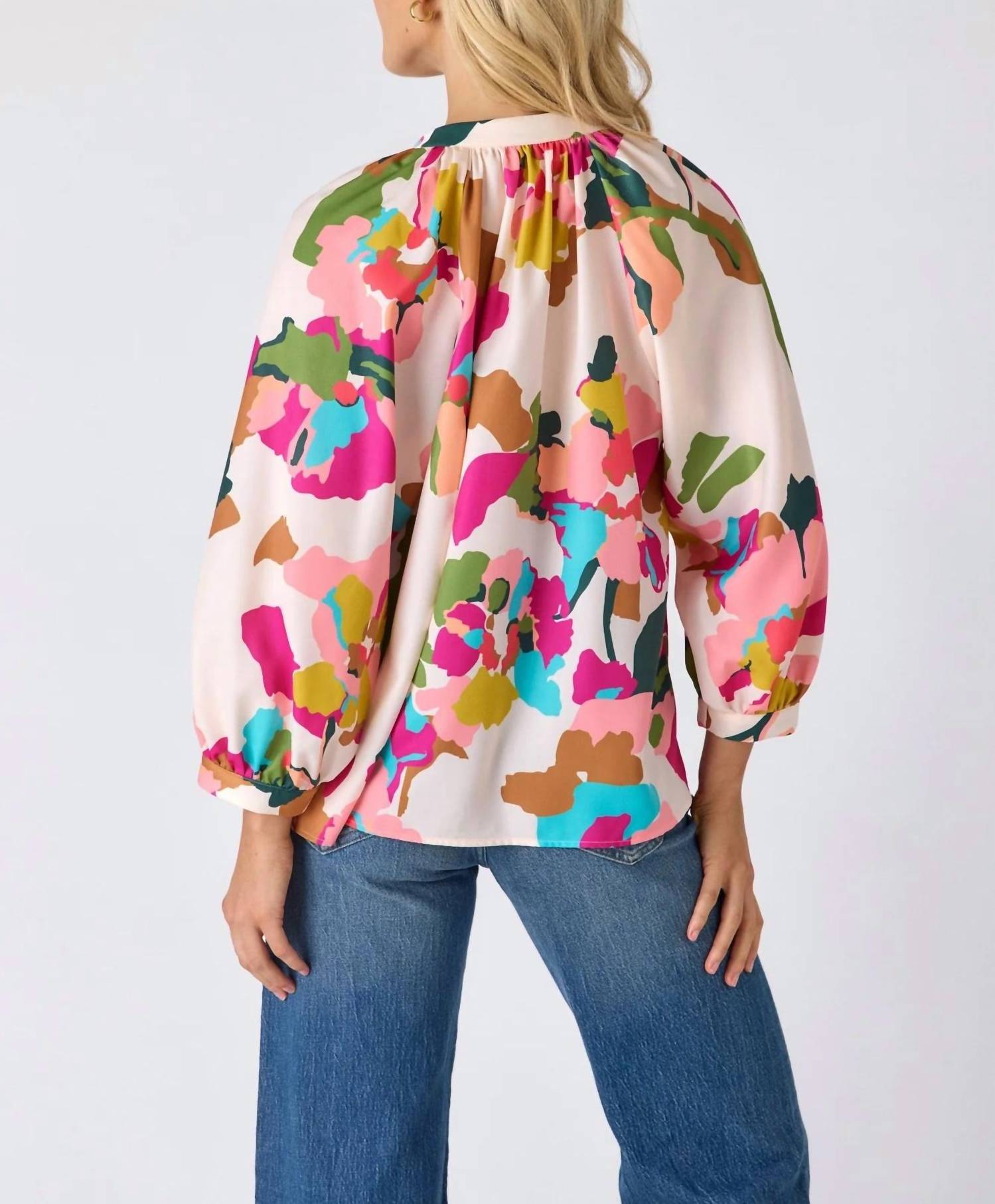 Crosby by Mollie Burch Marin Top in botanic blush - women's blouse - alternate view