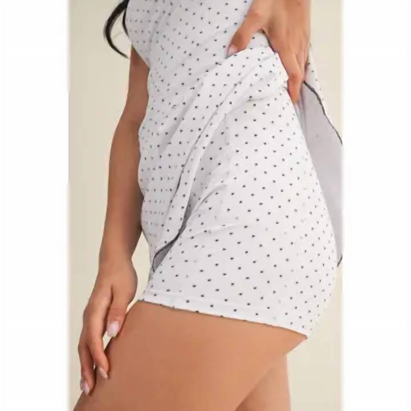 Kimberly C - Paloma Activewear Polka Dot Romper Dress