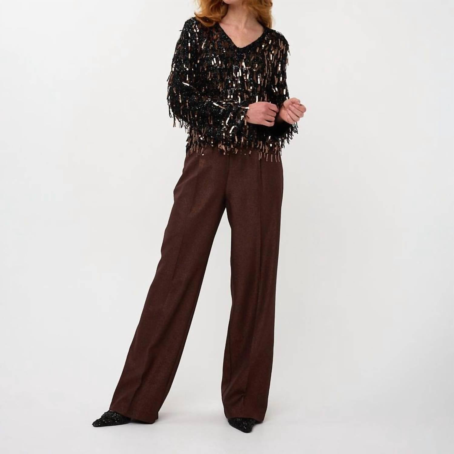 Esqualo - Sequin Fringe Top