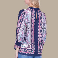 Joy Joy - Mosaic High-neck Blouse