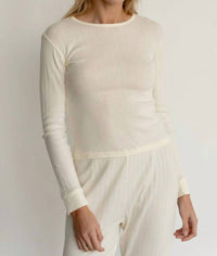 Donni. - Knit Crewneck Long Sleeve Top