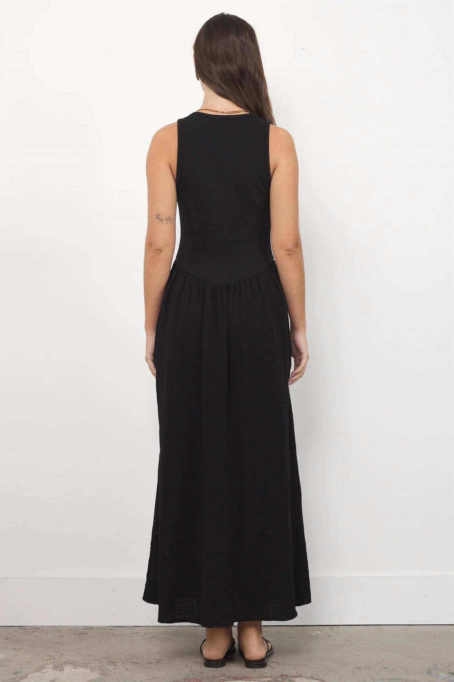 LAmade Olivia Scoop Neck Dress in black - women's dress - detail view