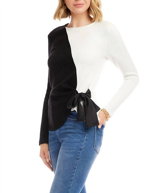 Karen Kane - Colorblock Satin Bow Top