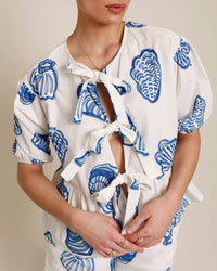 Bailey Rose - St. Pete Shell Tie Front Top