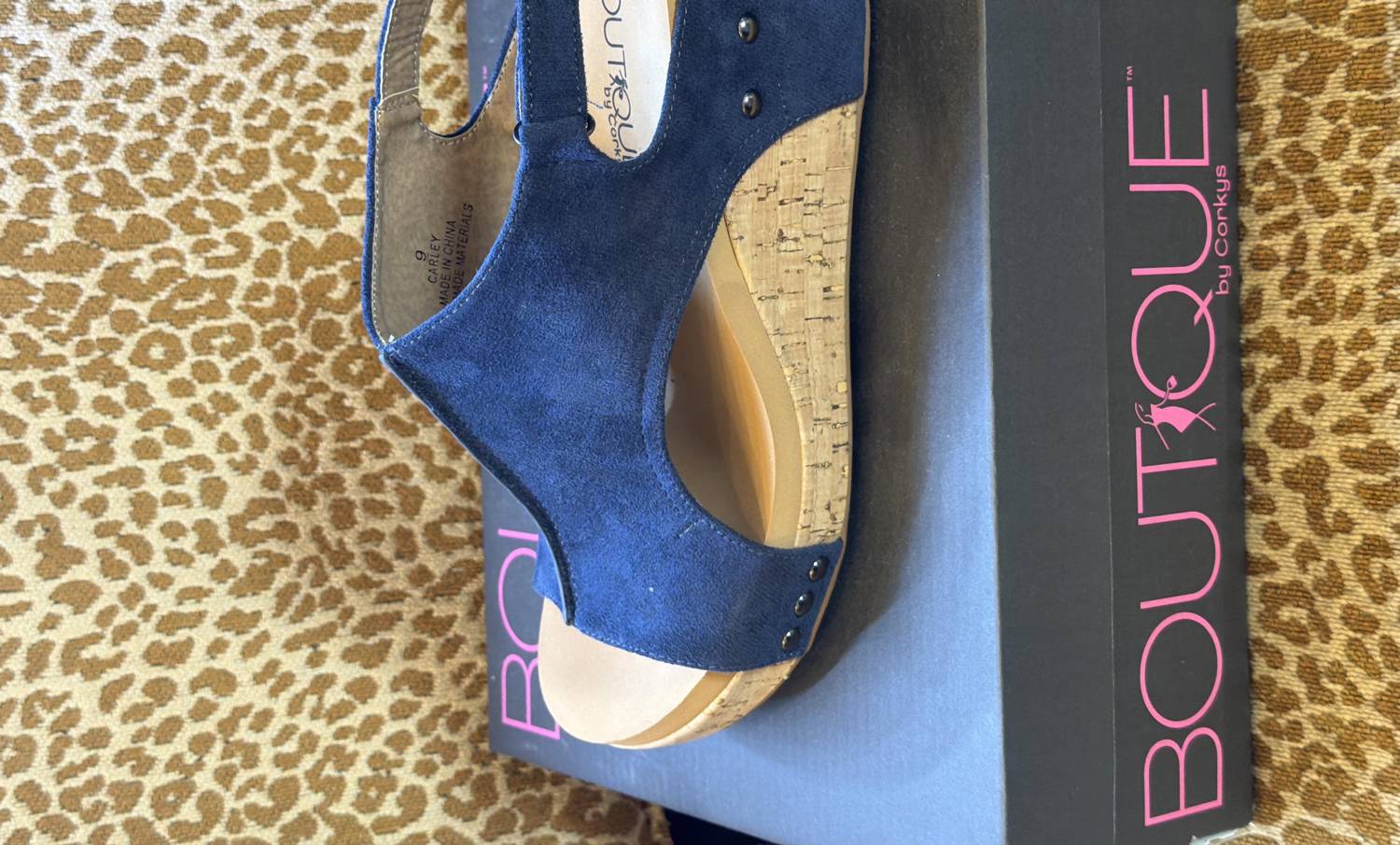 Corkys Footwear Women's Carley Suede Wedge in navy blur - women's shoe