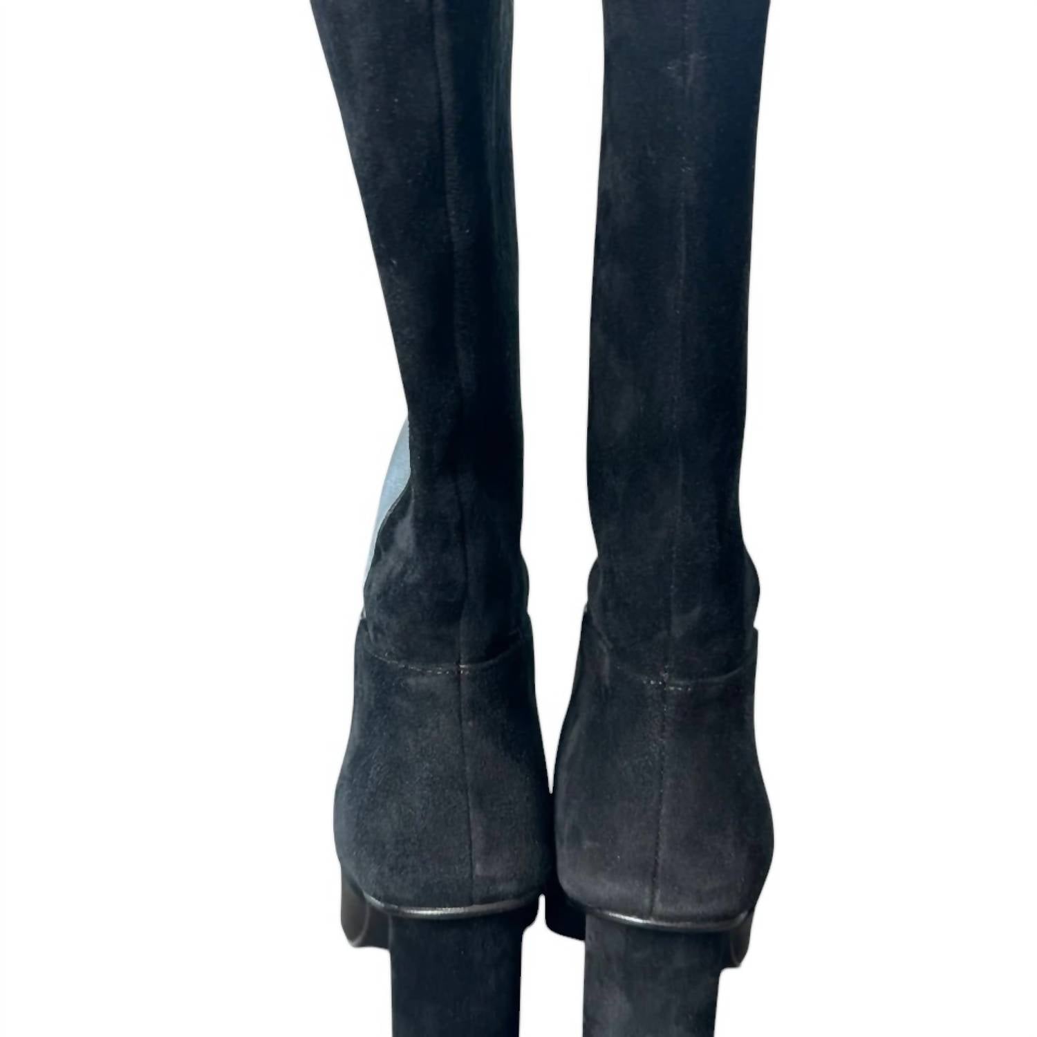 42 GOLD Women's Suede & Leather Boot in black - women's shoe - alternate view