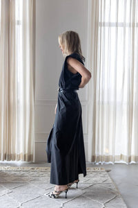 Alysi - Long Crewneck Poplin Dress