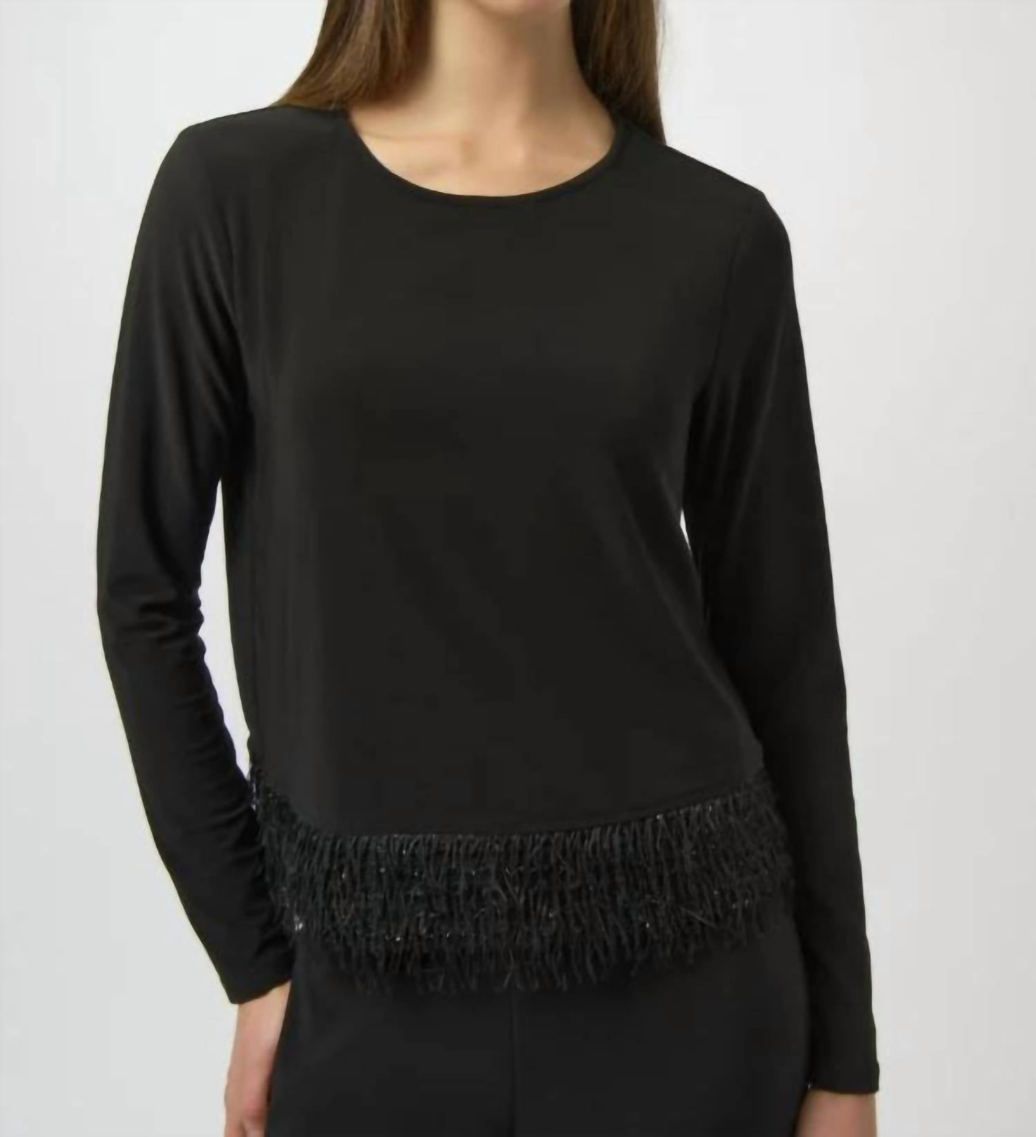 Joseph Ribkoff - Novelty Fringe Hem Top