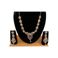 Donna Vinci Women's J157 Necklace And Earrings Jewelry Set in silver - women's jewelry - detail view