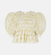 Manoush - Floral Broderie Smocked Blouse