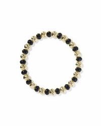 Kendra Scott Women's Daphne Stretch Bracelet in gold black enamel - women's jewelry