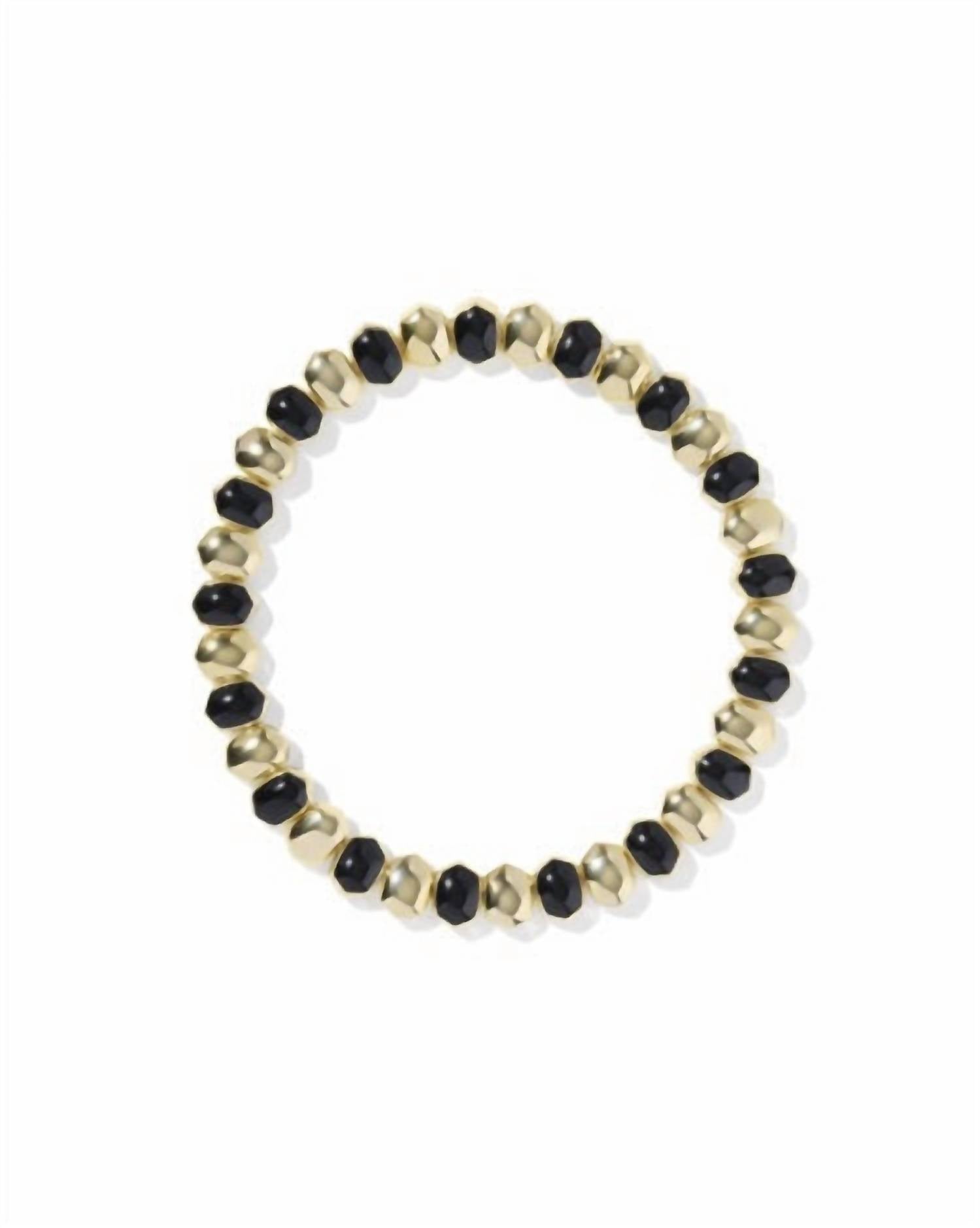 Kendra Scott Women's Daphne Stretch Bracelet in gold black enamel - women's jewelry
