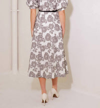 FLYING TOMATO Heritage Bloom Midi Dress in natural - women's dress - alternate view