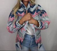 Adeline - Patchwork Americana Quilted Cropped Jacket